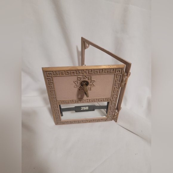 Vintage Post Office Mailbox Door Cover By Auth Elec. 1970 Door Number 268 - Picture 1 of 8